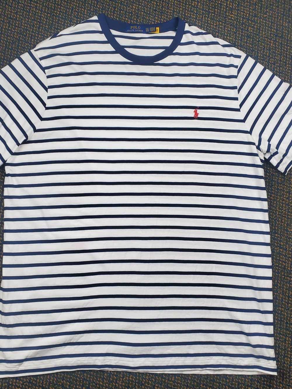 Polo Ralph Lauren 2XLT Tall Striped T-Shirt Navy White Red Pony
